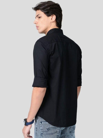 Paul Street Cotton Solid Full Sleeves Slim Fit Mens Casual Shirt Roposo Clout